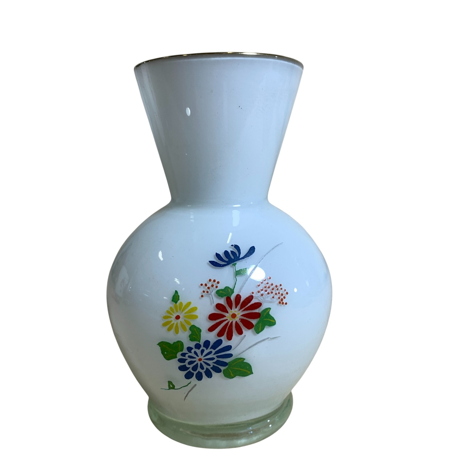 Glasvas Liten 11cm Glas Vas Blommor Vintage