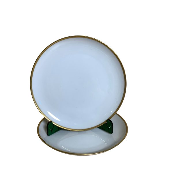 Eschenbach Bavaria-Germany 2st Assietter Vit Guldiga 16cm