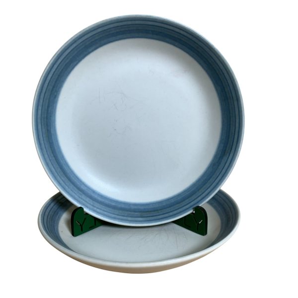 Bing & Gröndahl 306 2st Assietter 17cm Matta Blå Design B&G