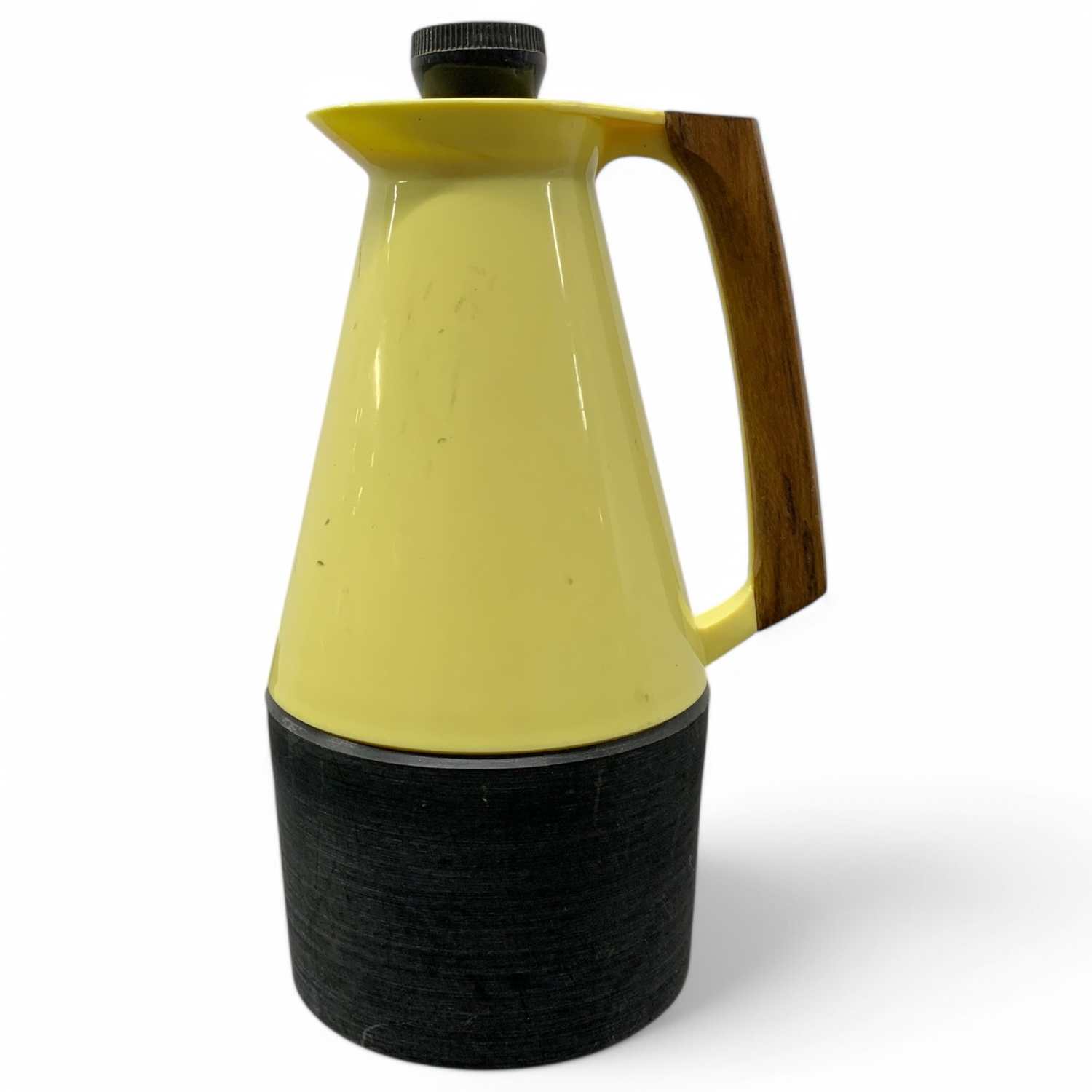 Kaffetermos Termoskanna Termos Gul Teak Handtag Vintage Retro