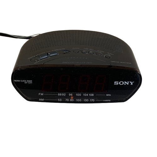 Sony ICF-C211 klockradio svart FM AM digital display vintage