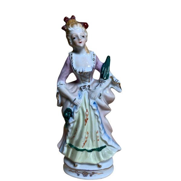 Figurin Dam 21cm Prydnad Porslin Paraply