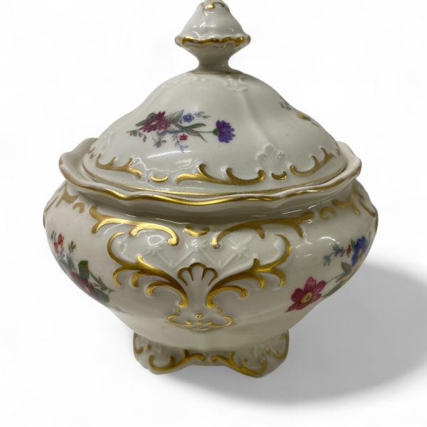 Königl pr Tettau Lockskål Skål med Lock Vintage Design Stämplad