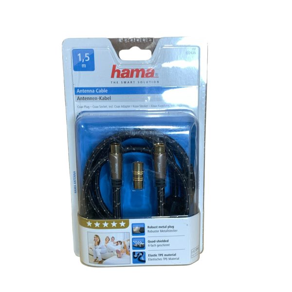 HAMA Kabel Antenn SAT 120dB F-Plug-F-Plug Svart 3m