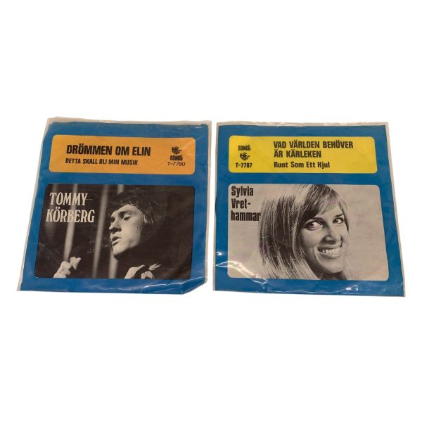 Sonet Vinyl 7" Singlar 2st 1969 Tommy Körberg Sylvia Vrethammar T-7780 T-7787