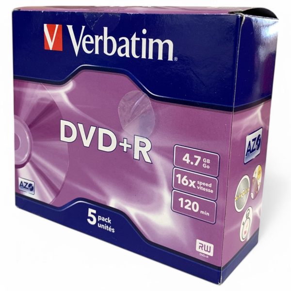 Verbatim DVD+R 4.7GB 16X Speed 120min 5-pack