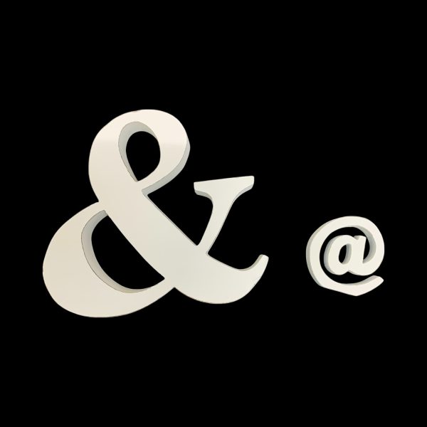 2st Symbol Tecken Och Tecken Snabel A Vit Trä Dekoration & @