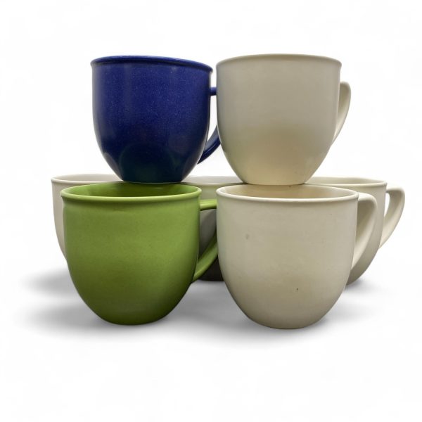 Höganäs Kopp 7st Koppar Keramik Mugg Stämplad Vintage Design Hoganas