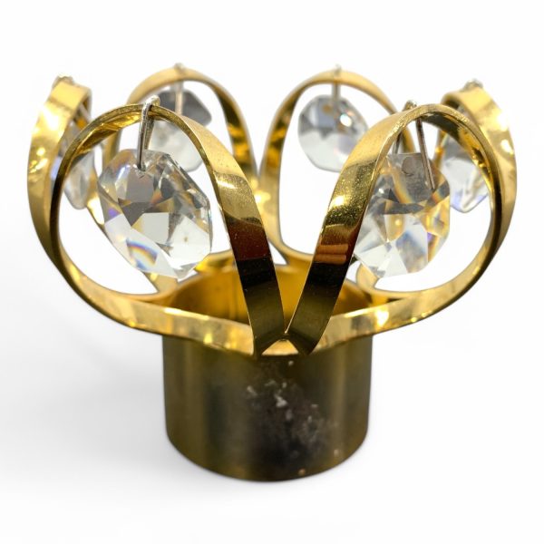 Mässing Ljuslykta Prismor Vintage Design Retro