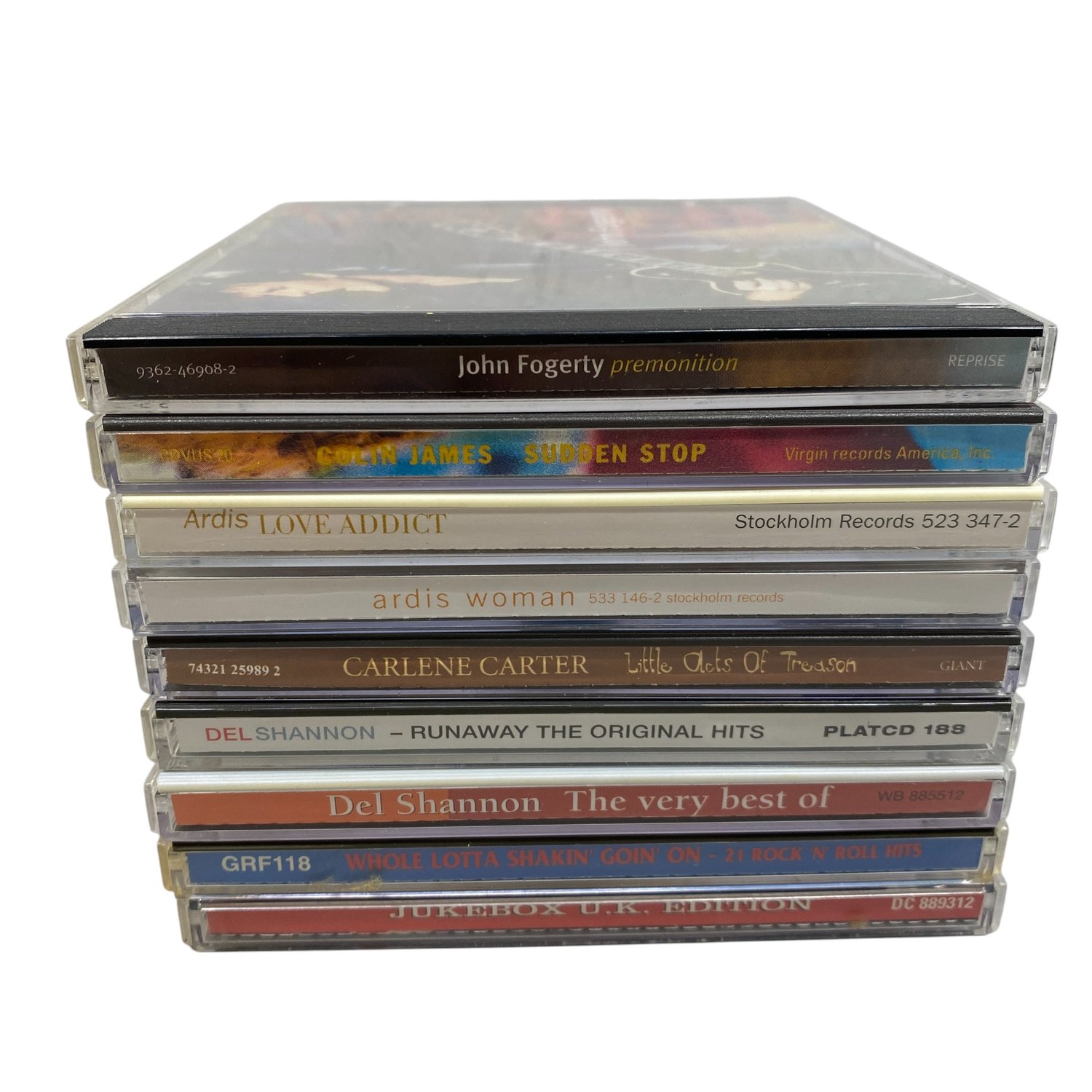 Cd-Skivor 9st Musik Jukebox Del Shannon John Fogerty Ardis Carlene Carter