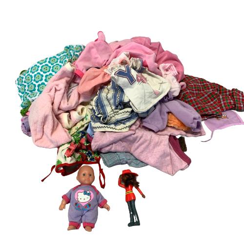 Dockkläder ca 1kg Olika Storlekar Små Dockor 3st Docka Kläder Leksak Leksaker