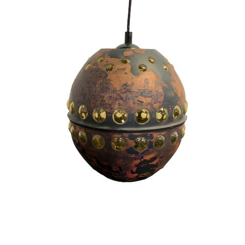 Taklampa Glas Metall Rund Lampa Retro Vintage Design Antique