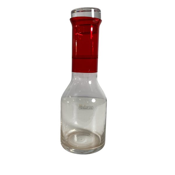 Glas Karaff Röd Glasflaska 24cm