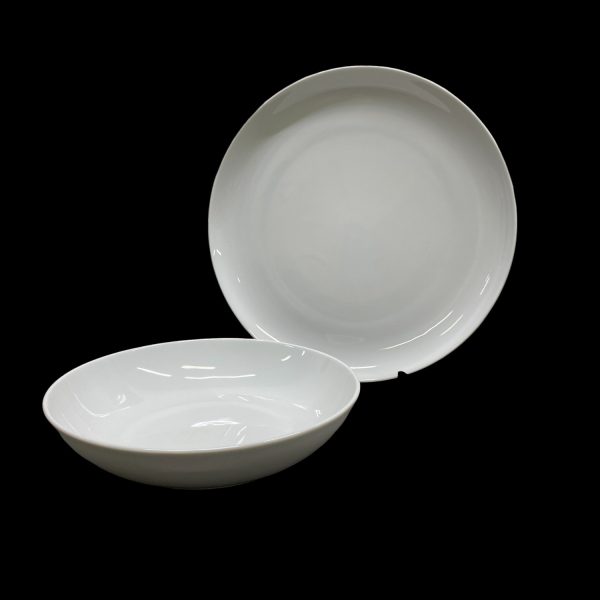 Duka 2-delar Tallrik Djup Tallrik Vit Fältspatsporslin Stämplad