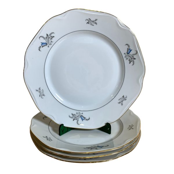 ALP Lidköping 4st Mattallrikar 25cm Vit Guldkant Tallrikar