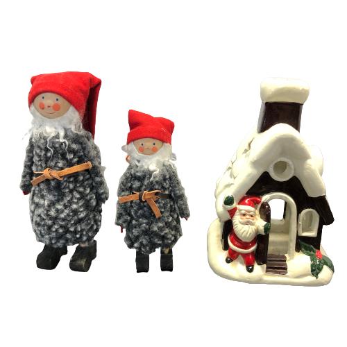 Julpynt 3-delar Ljuslykta Porslin Tomte Tomtar Julsaker Design