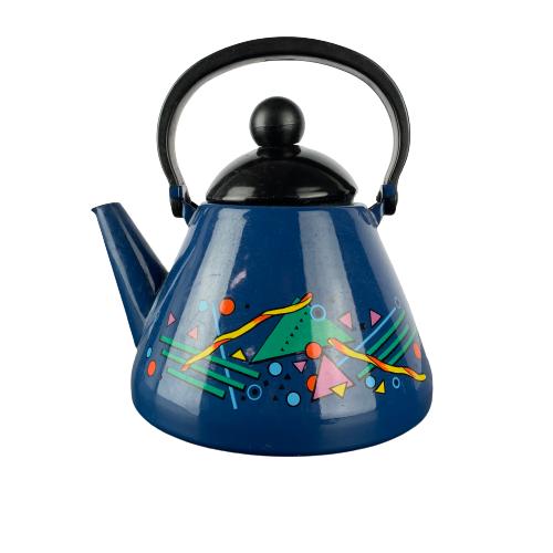 Emalj Kaffekanna Blå Mönstrad 19cm