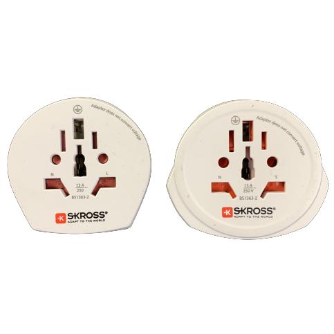 SKROSS 2st Travel Adapter Reseadapter World to Europe Världen till Europa