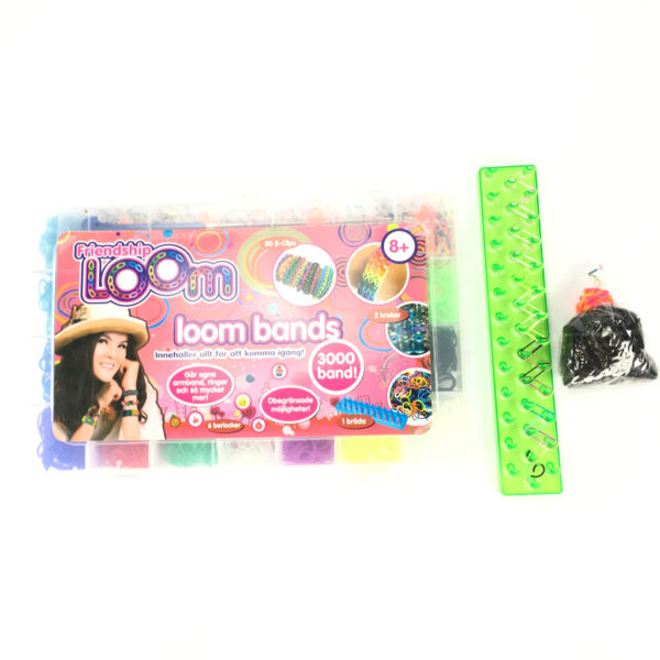 FRIENDSHIP LOOM Loom Bands 35x5x22 cm. Små Gummiband Barn Armband