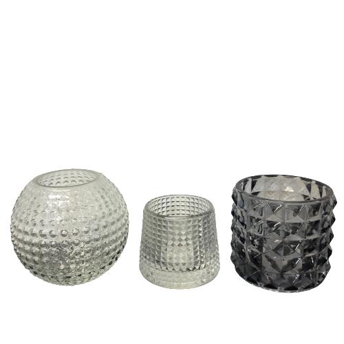 Ljuslykta Vas 3st Glas Glaslykta Design Retro