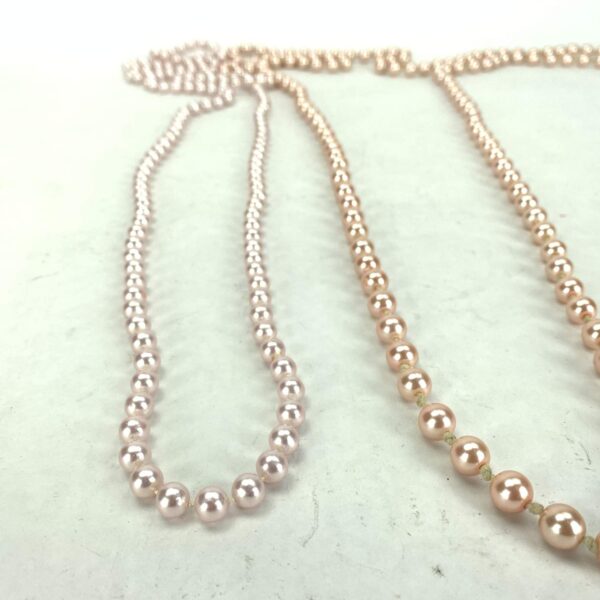Pärlhalsband, Rosa, 2st
