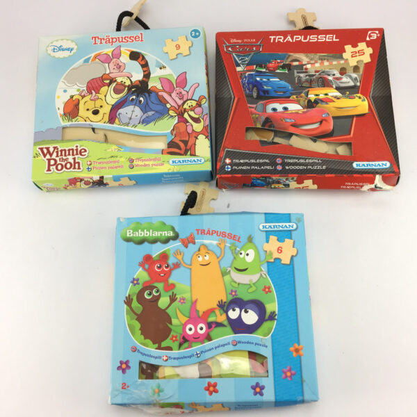 Pussel, Kärnan, Babblarna, Nalle Puh, Cars