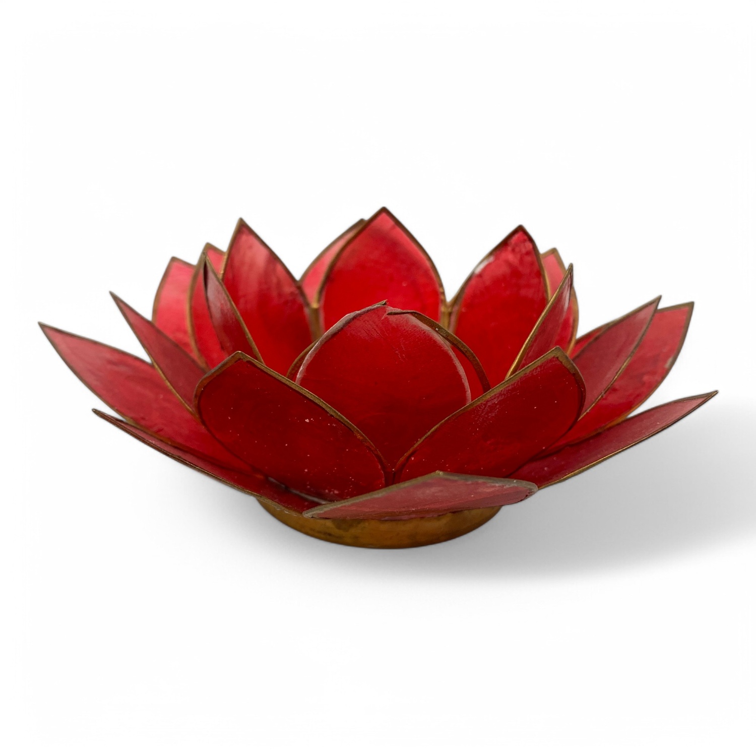 Ljuslykta Lykta Röd Lotus Design Vintage Retro