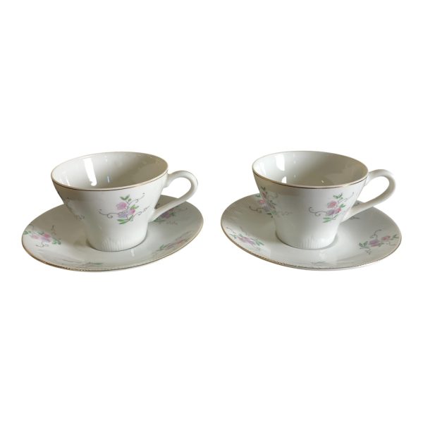 Kopp 2st med Fat Guldkant Stämplad S Vintage Design Retro