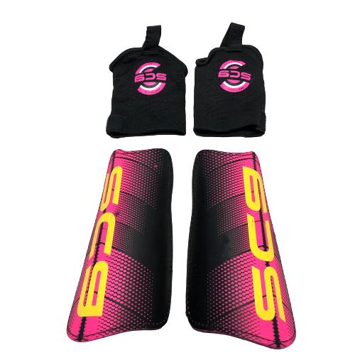 SC9 Benskydd Svart/Rosa Stl L Skydd Fotboll