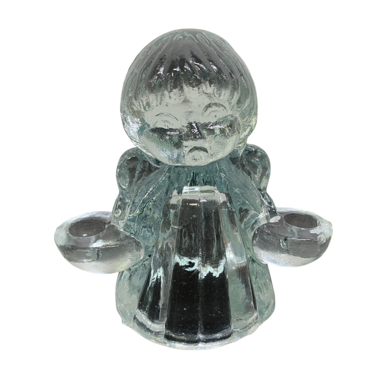Ängel Barn Ljusstake 2-armad Ljushållare Glas Julpynt Julsaker Christmas Angel