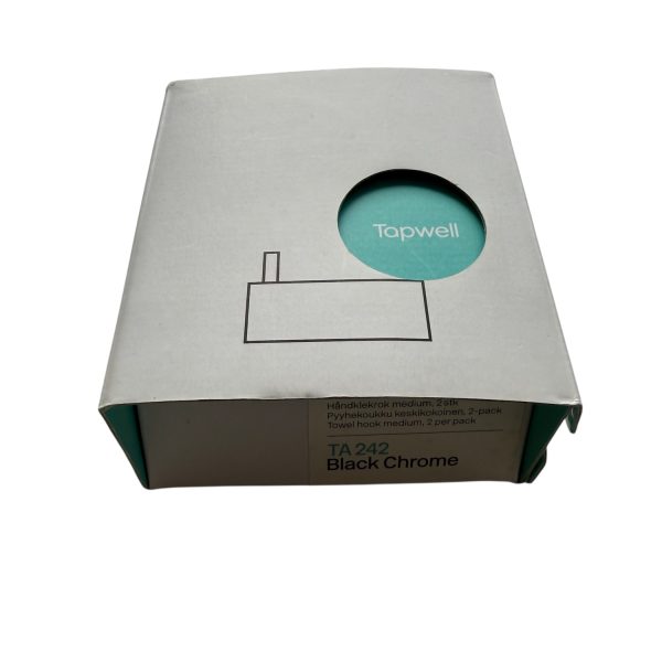 Tapwell TA242 Black Chrome Handdukskrokar 2st Krokar Handdukskrok