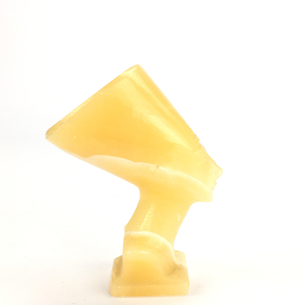 gul Skulptur 7×3.5×10 cm. Marmormönstrad Människa i Profil Inredningsdetalj