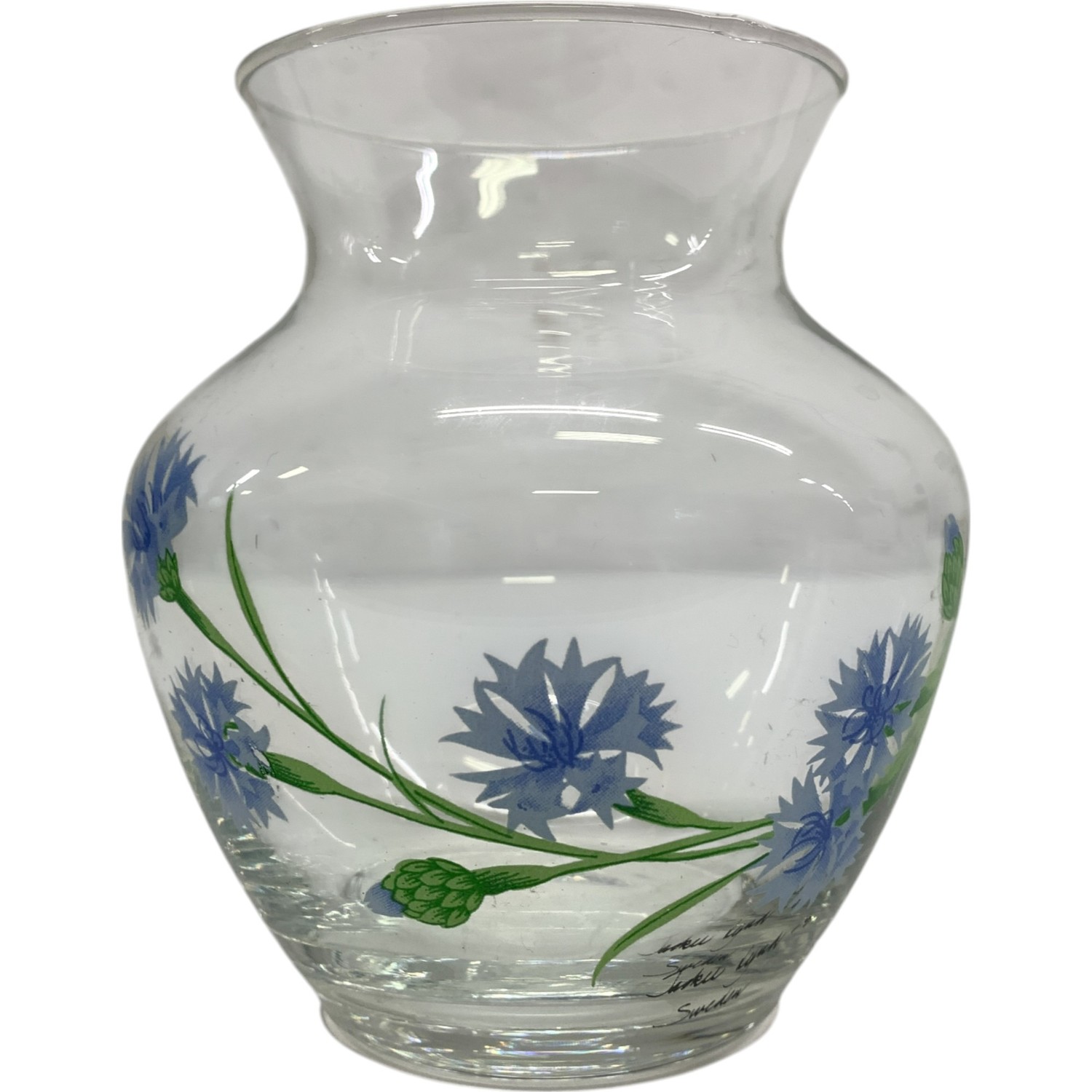 Jackie Lynd Vas Glas Design Blomma 11cm Blå Glasvas Vintage