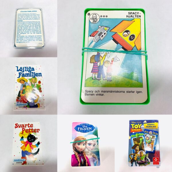Kortspel, 6st, Toy Story, Löjliga familjen, Svarta Petter, Frozen, Spacy Hjälten