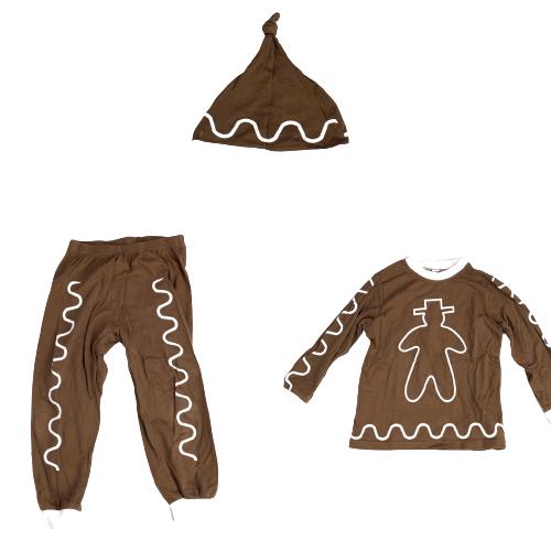 Pepparkaksdräkt, stl 98/104, 3-delar, Pepparkaka, Pepparkakskläder, Jul