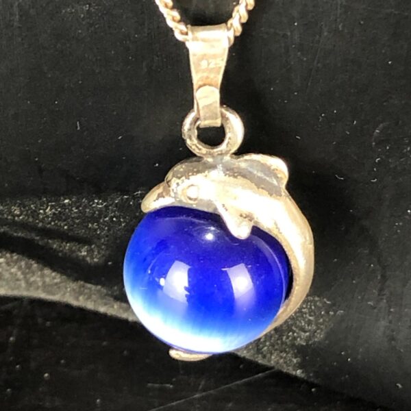 Silver Halsband med pärla delfin ca 7g