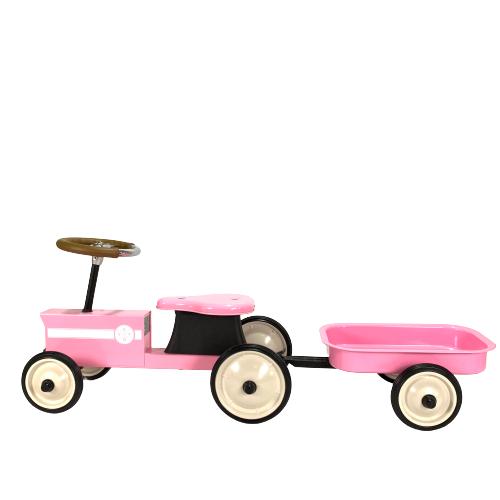 Stoy, Stor Leksaksbil, Traktor med släp, Rosa