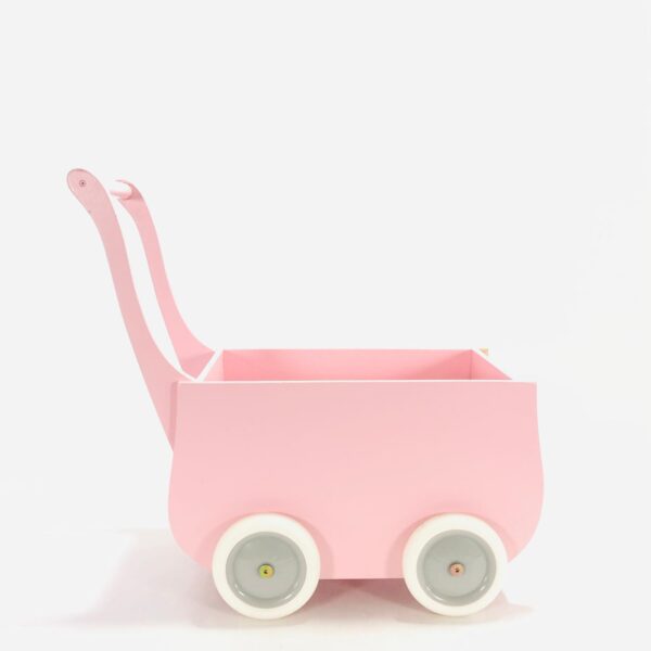 Gå vagn, gåvagn, läragåvagn, Rosa, Leksak, Trä