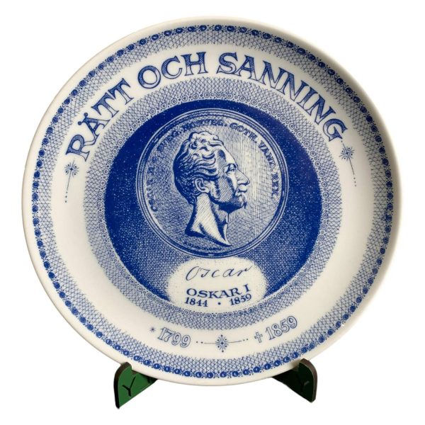 Sveriges Regentlängd Väggtallrik Oscar I 1:a 1799-1859 Samlartallrik nr 1141