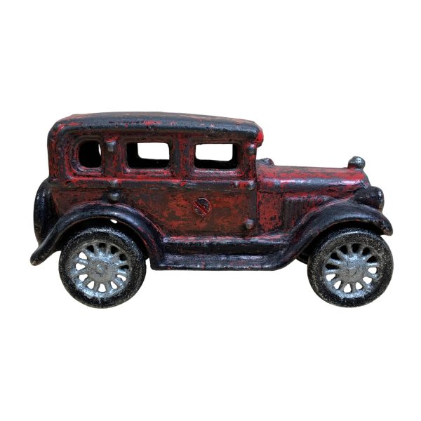 Prydnads Bil Röd Metall Leksaksbil 15cm
