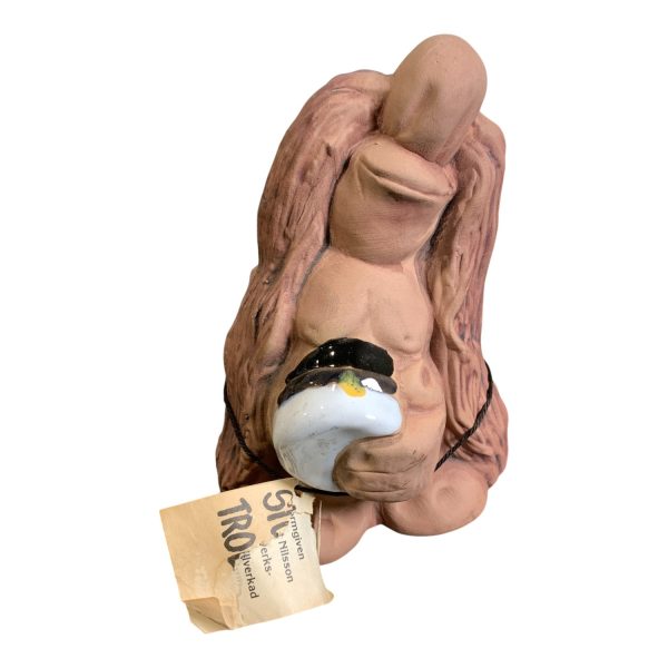 Jie Student Troll Figurin 13cm Bengt Nilsson Stämplad Etikettmärkt