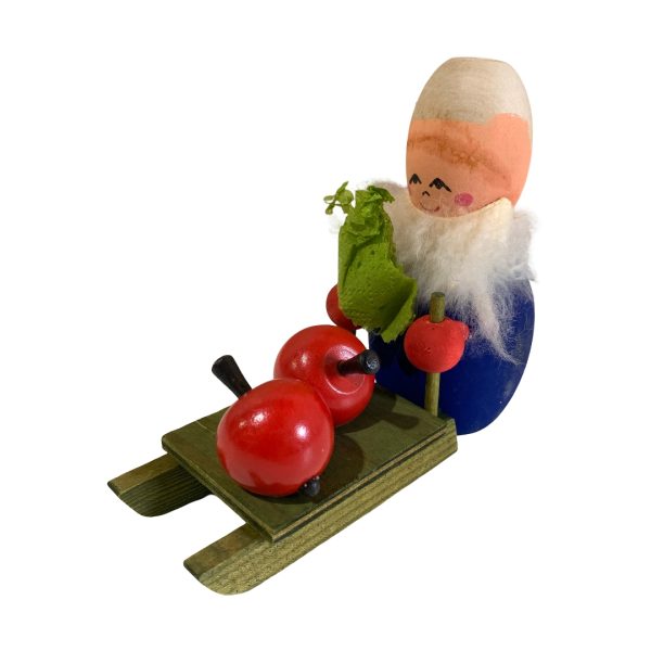 Tomtenisse med Släde 12cm Tomte Gnome Christmas Julpynt Julsaker Jul