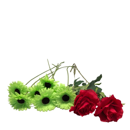 Blommor 9st Konstgjorda Dekoration Prydnad Bukett Ros Blomma