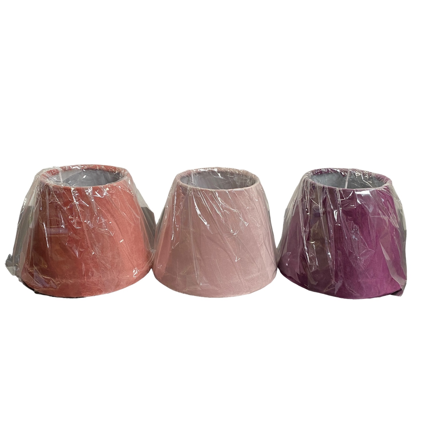 Gilbert Gilbert Lampskärm 3st Sammet Mörklila/Rosa/Ljusrosa Skärmar 13x17cm