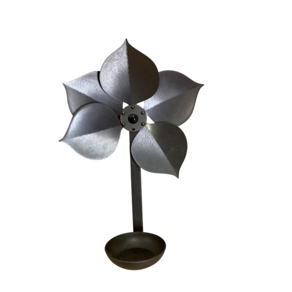 Ljuslampett Blomma Grå Ljushållare 29cm