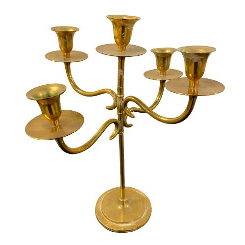 Mässing Kandelaber Ljusstake 5-armad Vintage Design