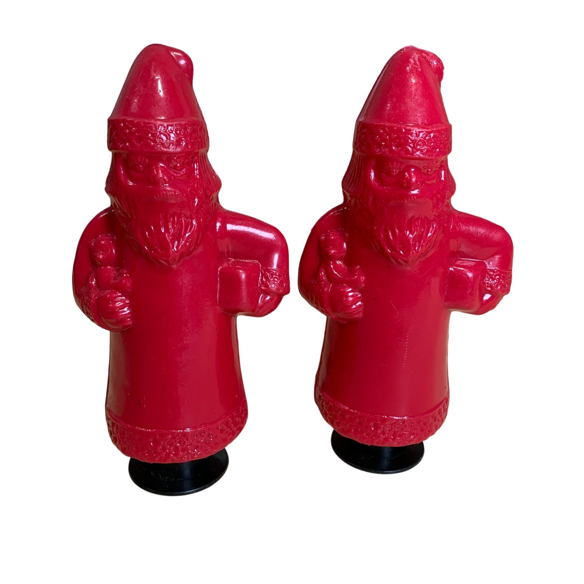 Plast Tomtar 2st Lock Jultomte Jul Tomte Vintage Röd 17cm Retro Godispulver
