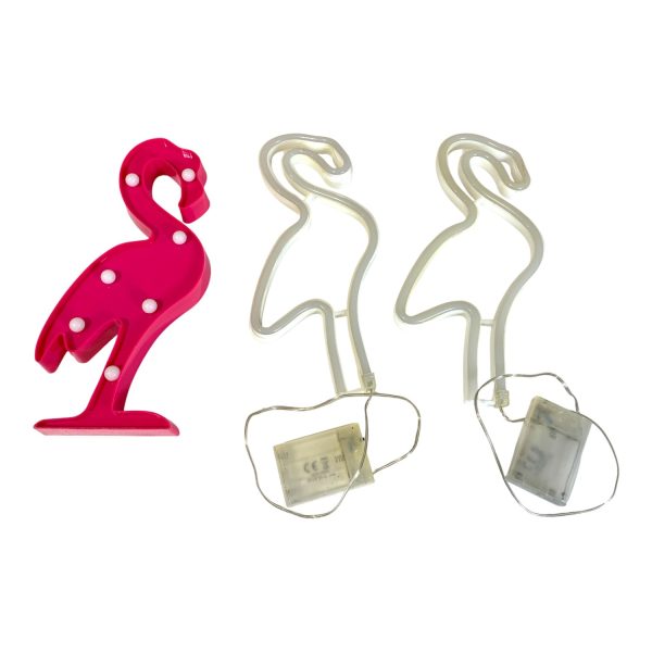 Flamingo LED Lampa 3st Vägglampa Batteridriven Dekorationsbelysning