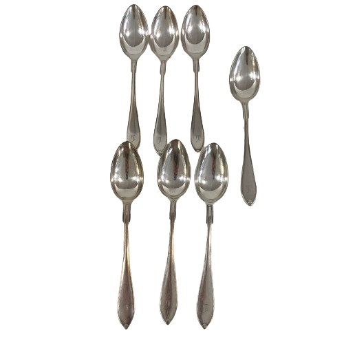 Nysilver Sked 7-delar Bestick Stämplad Vintage Ny Silver