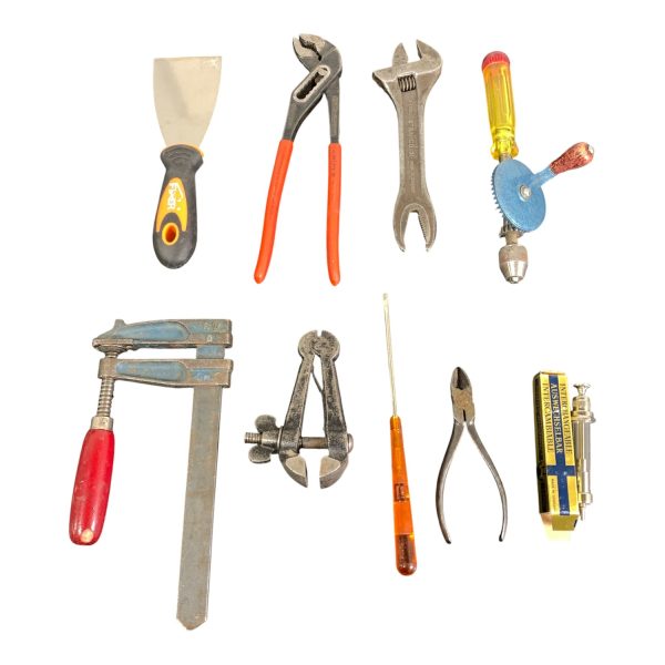 Avbitartång Handborr Polygrip Tving Skiftnyckel Spackelspade 9-delar Verktyg